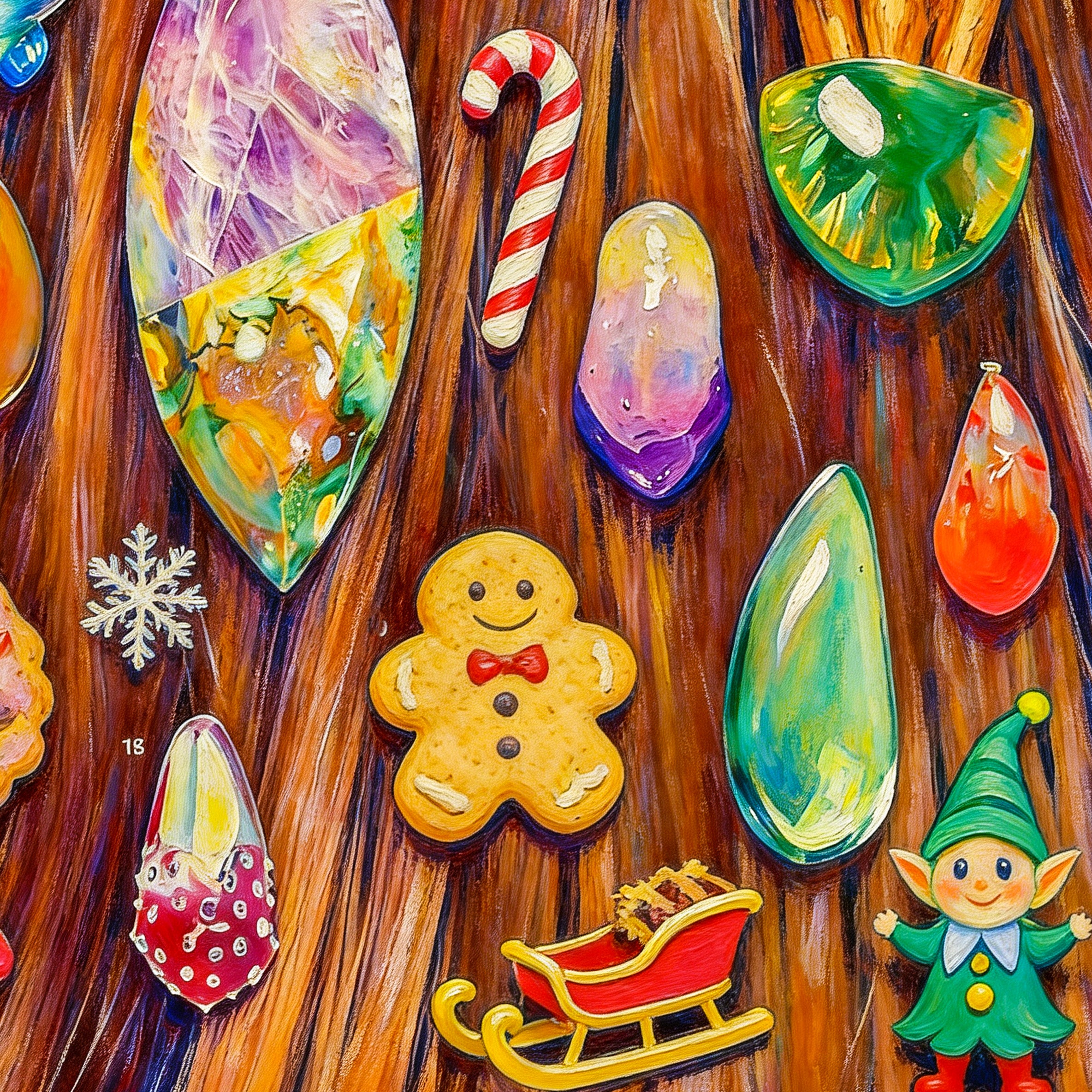 Christmas Gemstone Wonderland Folding Compact Mirror