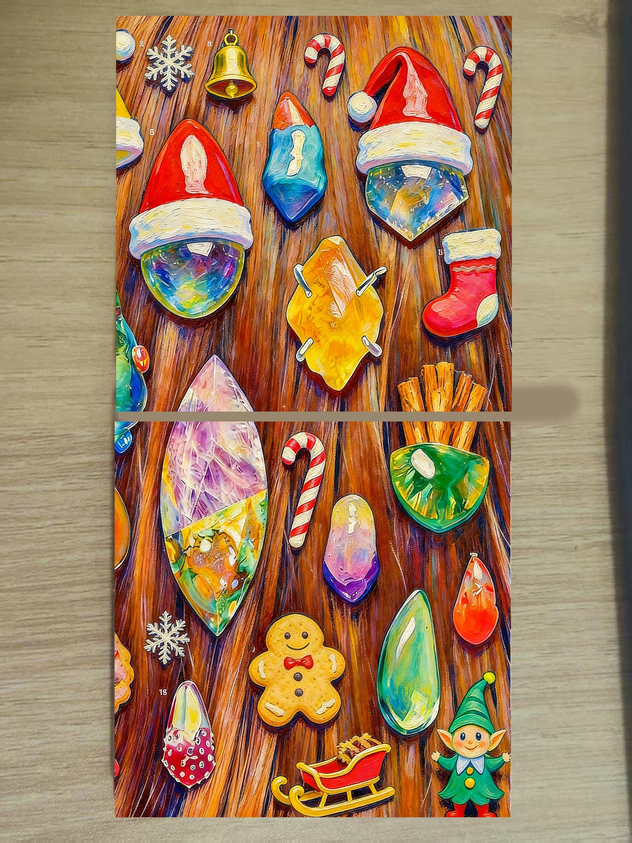 Christmas Gemstone Wonderland Folding Compact Mirror