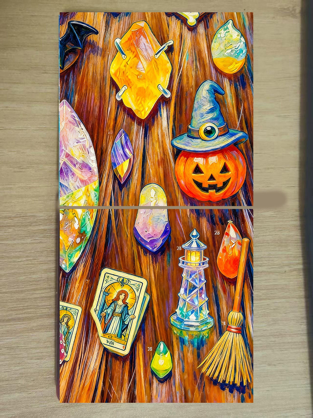 Mystic Halloween Treasures Folding Compact Mirror
