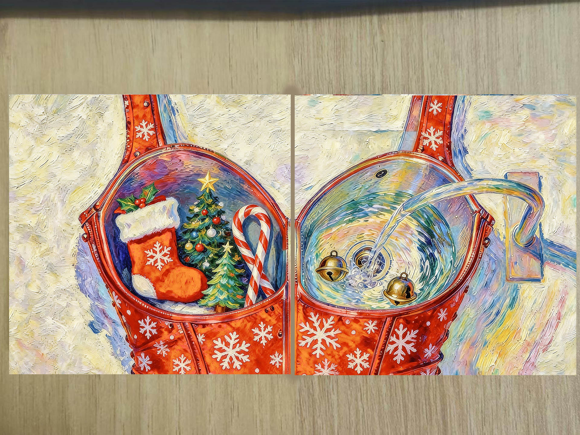 Christmas Cheer Folding Compact Mirror