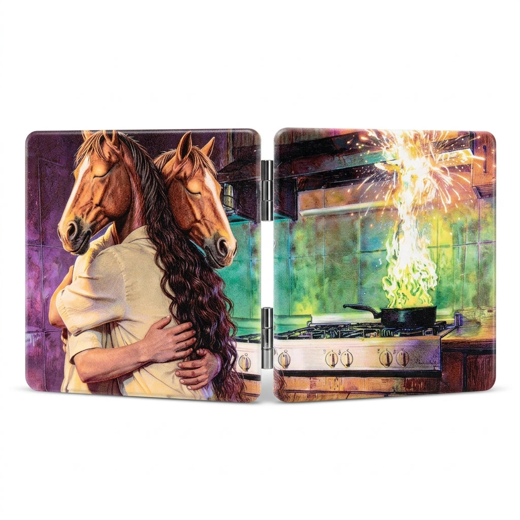 Surreal Double Horse Chef Folding Mirror