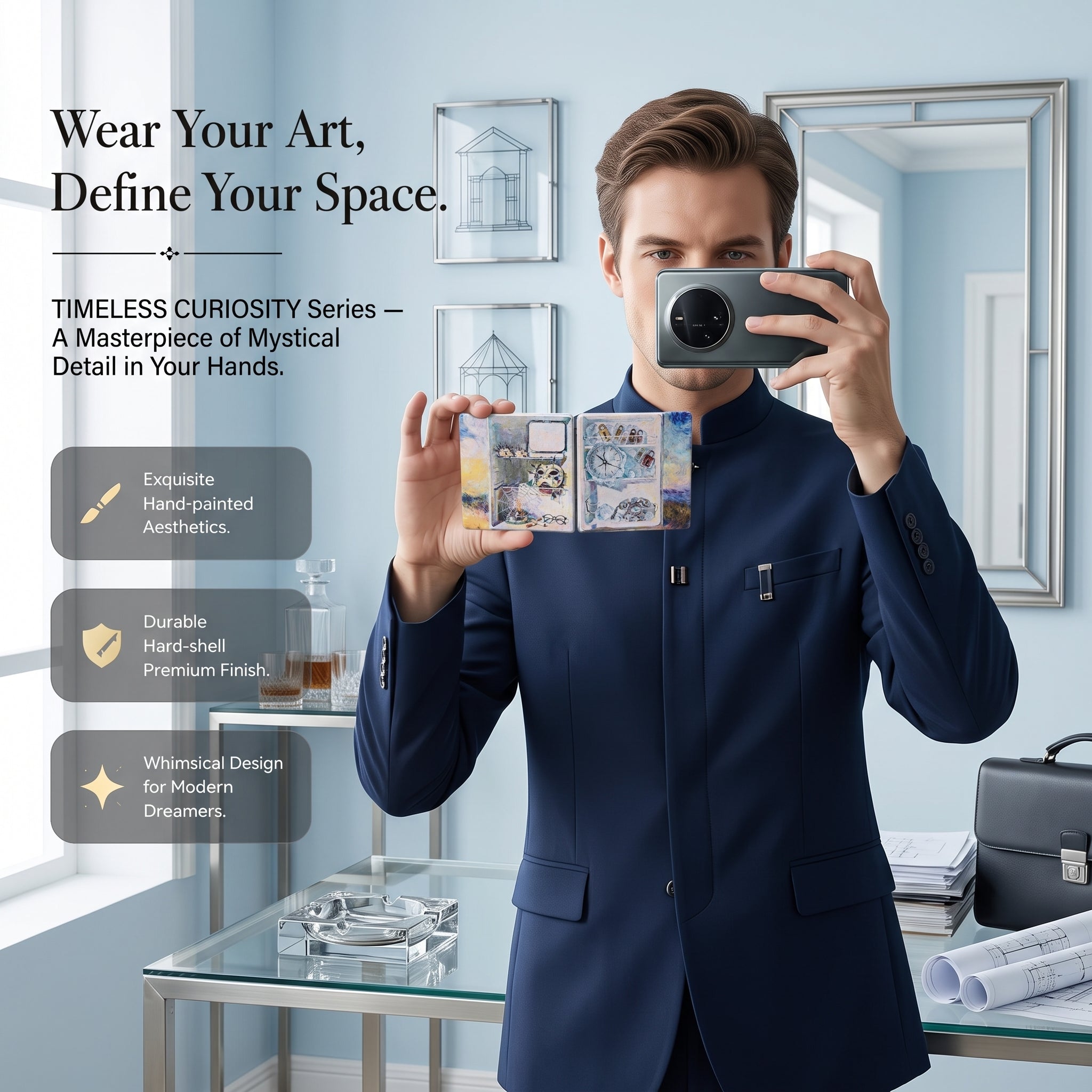 Fridge‑Memory   3 packs Series Surreal Dreamscape Dual‑Sided Compact Mirrors
