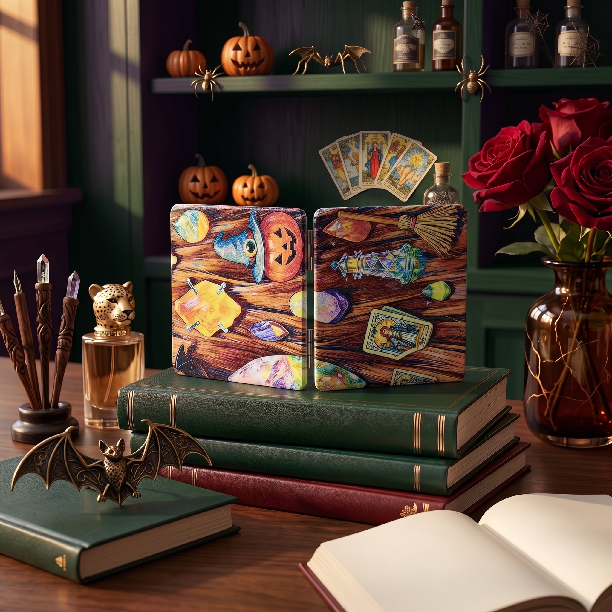 Mystic Halloween Treasures Folding Compact Mirror