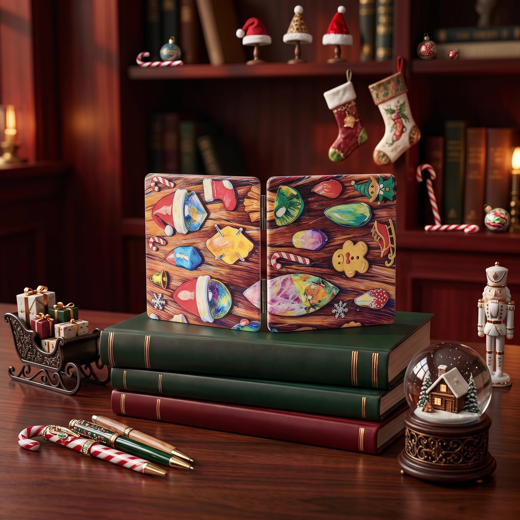 Christmas Gemstone Wonderland Folding Compact Mirror