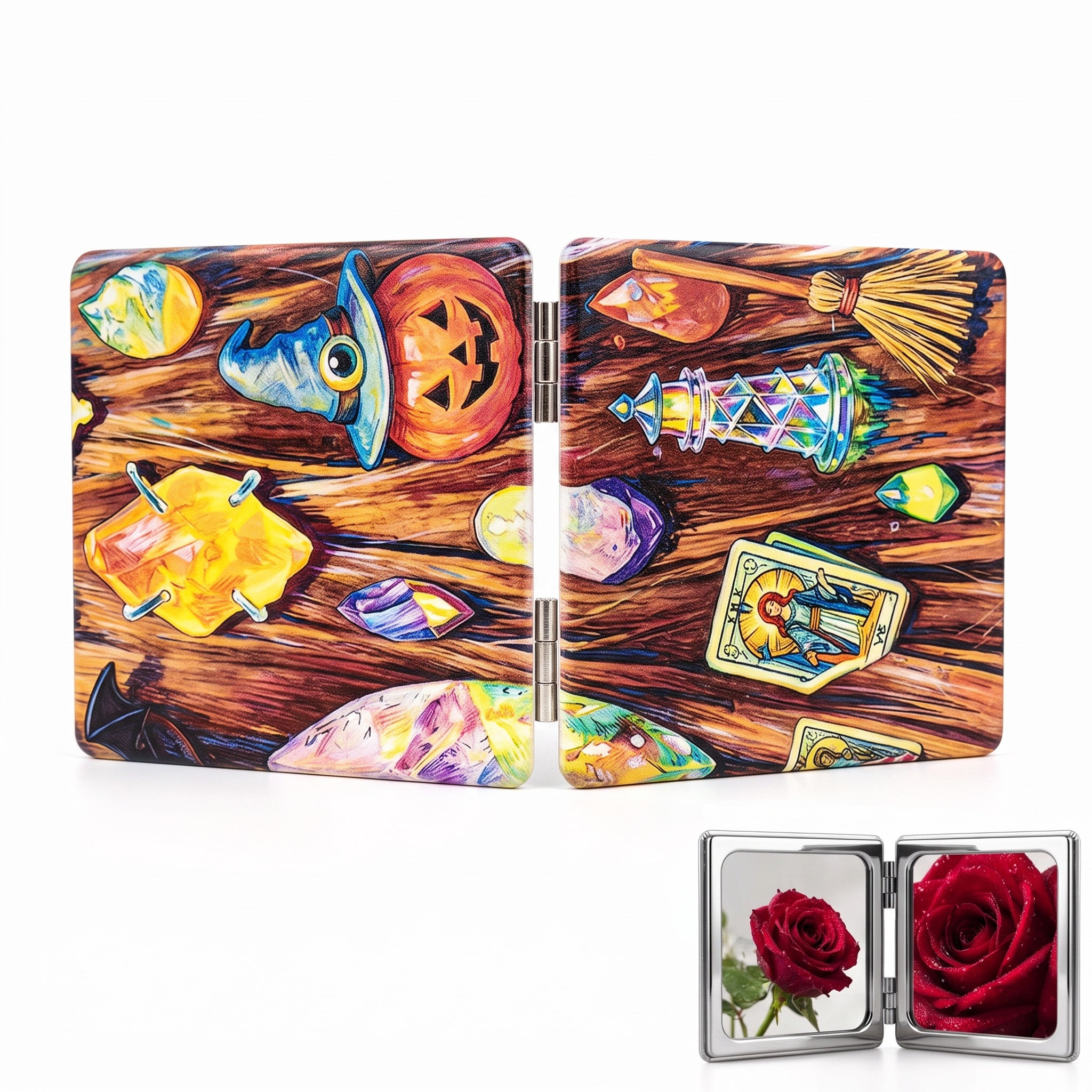 Mystic Halloween Treasures Folding Compact Mirror