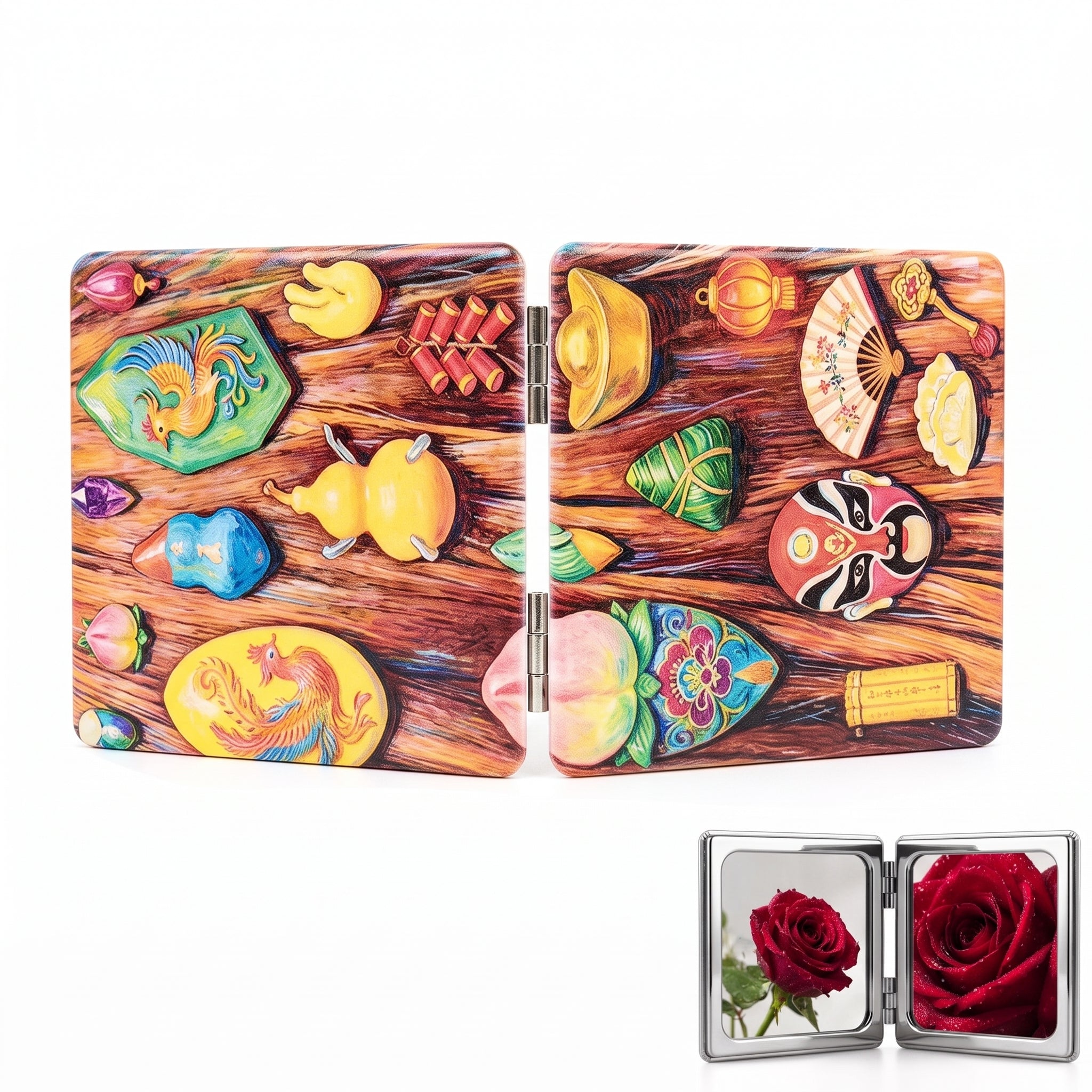 Christmas Gemstone Wonderland Folding Compact Mirror