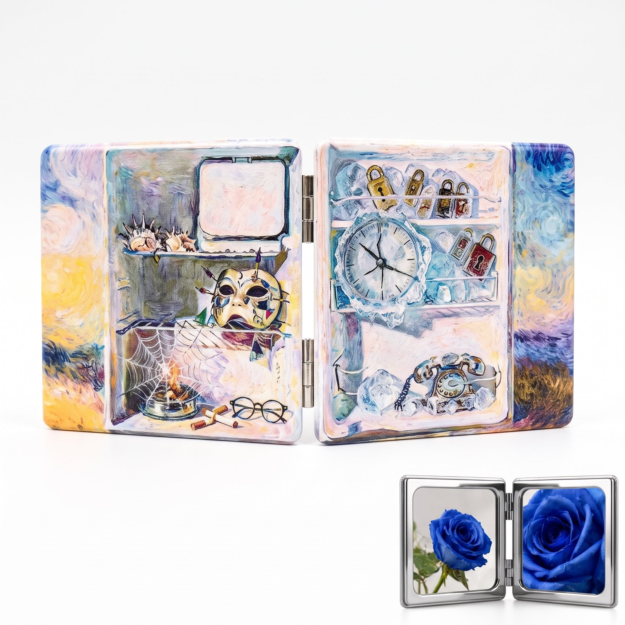 Vintage Dreamscape Folding Compact Mirror