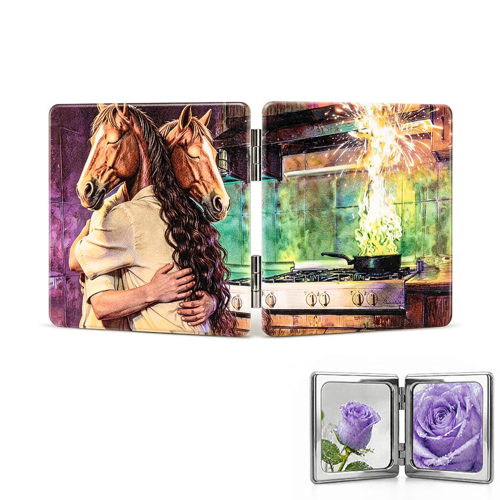 Surreal Double Horse Chef Folding Mirror