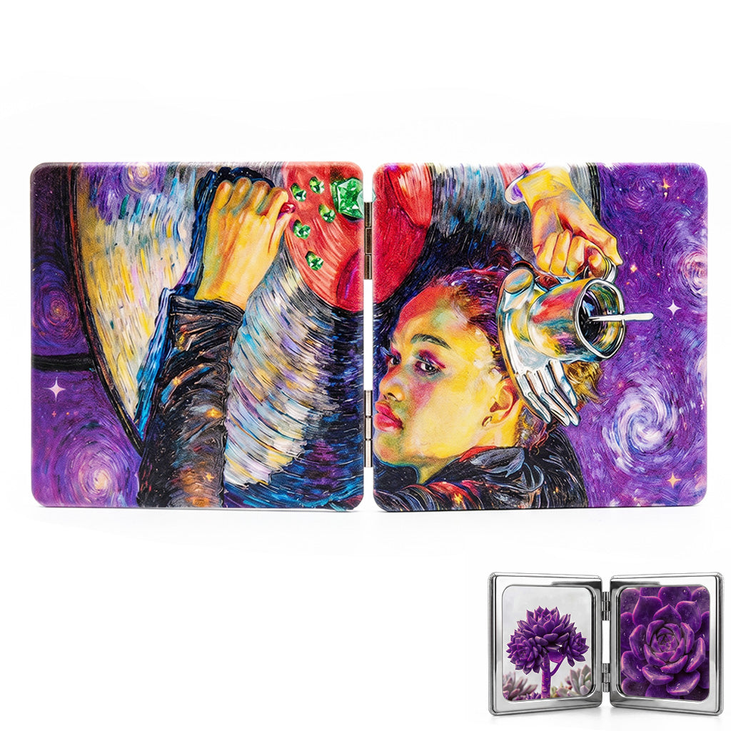 Surreal Twin Horse Kitchen Flame Folding Mirror